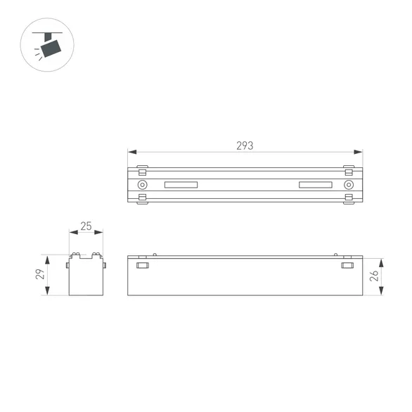 Светильник MAG-VIBE-FLAT-L293-12W Warm3000 (WH, 100 deg, 48V) (Arlight, IP20 Металл, 5 лет)