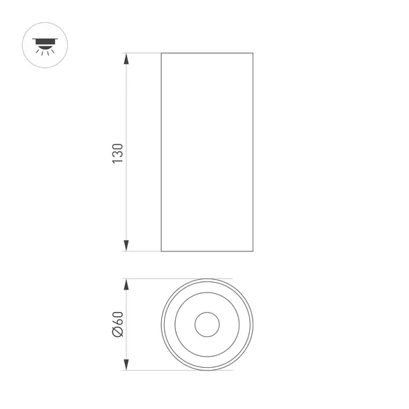 Светильник SP-GABI-SURFACE-R60-12W Warm3000 (WH, 60 deg, 230V) (Arlight, IP40 Металл, 5 лет)