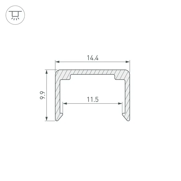 Профиль WPH-FLEX-1212-1000 ANOD (Arlight, Алюминий)