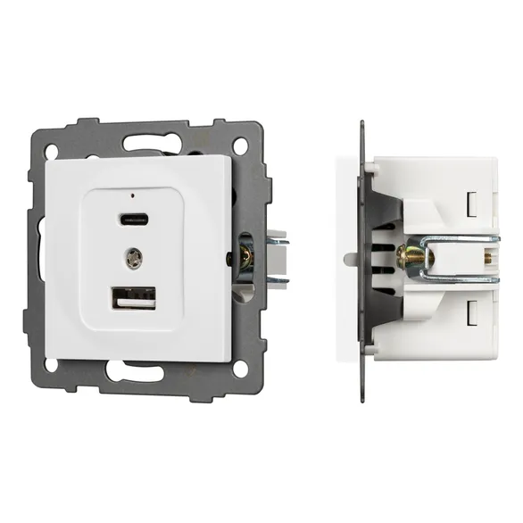 Механизм USB розетки SCT-MUAC-PL-WH-V (5V, 3A, QC4) (Arlight, -)