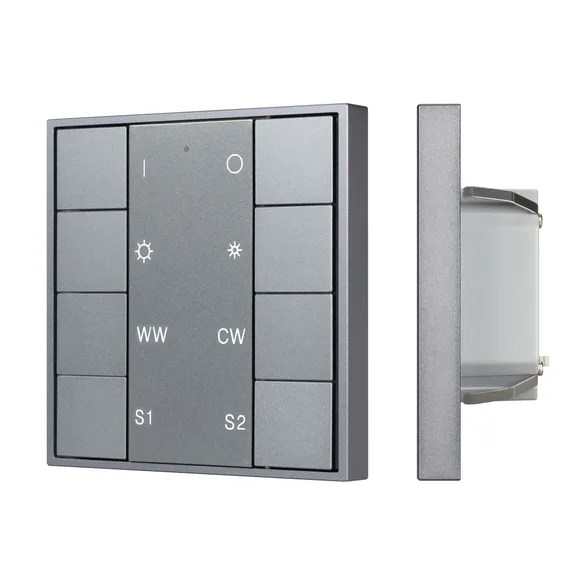 INTELLIGENT ARLIGHT Кнопочная панель DALI-201-23-1G-2SC-MIX-DT8-IN Silver (BUS, Frame) (IARL, IP20 Металл, 3 года)