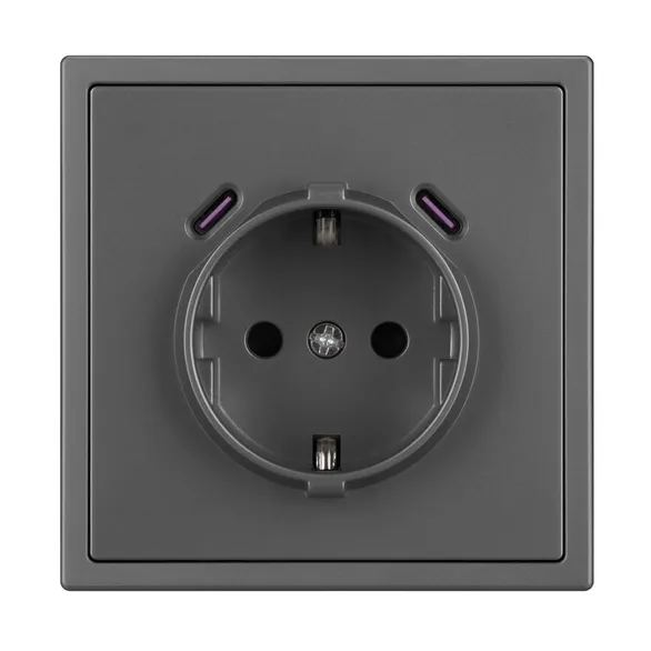 Механизм розетки с USB зарядкой SCT-NOBE-MUCC-SFPL-GR (230V, 16A) (Arlight, -)