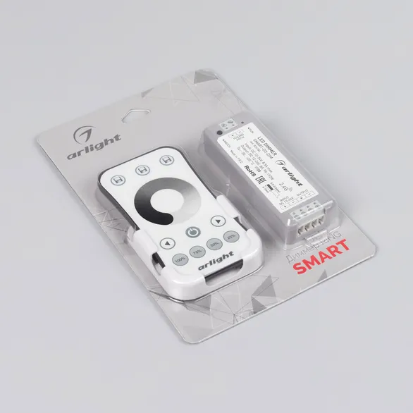Диммер SMART-DIM-SET-RING (12-24V, 1x8A, ПДУ 2.4G) (Arlight, IP20 Пластик, 5 лет)