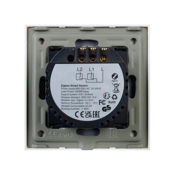 Выключатель сенсорный SWT-OMALI-S02-ZB-GD (250V, 10A, Zigbee) (Arlight, Стекло)