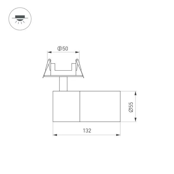 Светильник LGD-ARTEMIS-BUILT-FLAP-R55-12W Day4000 (BK, 8-80 deg, 230V) (Arlight, IP20 Металл, 5 лет)