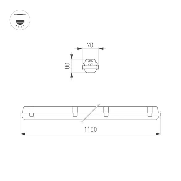 Светильник ALT-DALLAS-L1150-40W Day4000-MIX (WH, 120 deg, 230V) (Arlight, IP66 Пластик, 5 лет)