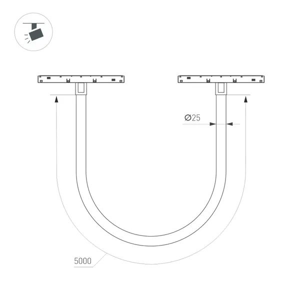 Светильник MAG-ORIENT-TUBE-ELASTIC-R25-L5000-70W Day4000 (BK, 360 deg, 48V, DALI) (Arlight, IP20 Металл, 3 года)