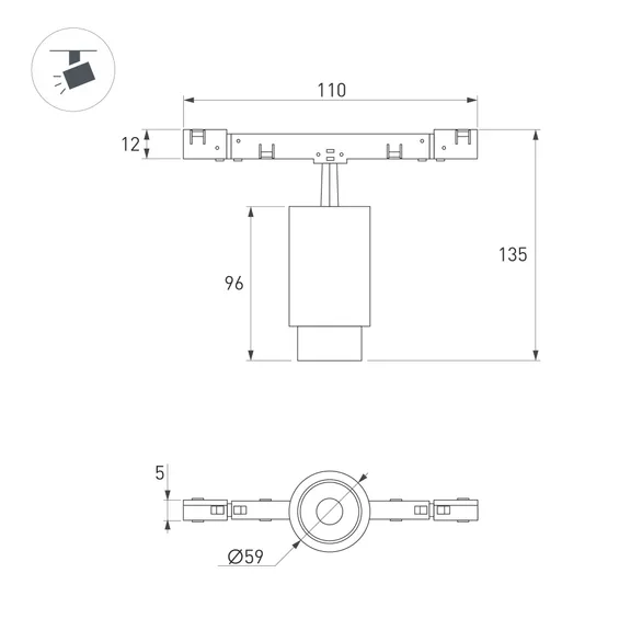 Светильник MAG-MICROCOSM-SPOT-ZOOM-R59-12W Warm3000 (WH, 20-60 deg, 24V) (Arlight, IP20 Металл, 5 лет)