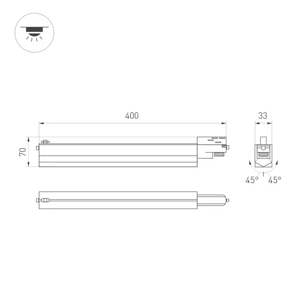 Светильник LGD-NEPTUN-4TR-L400-10W Warm3000 (WH, 100 deg, 230V) (Arlight, IP20 Металл, 5 лет)