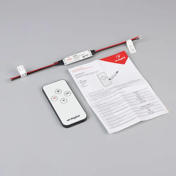 Диммер SMART-MINI-DIM-SET (12-24V, 1x4A, ПДУ 4кн, IR) (Arlight, IP20 Пластик, 5 лет)