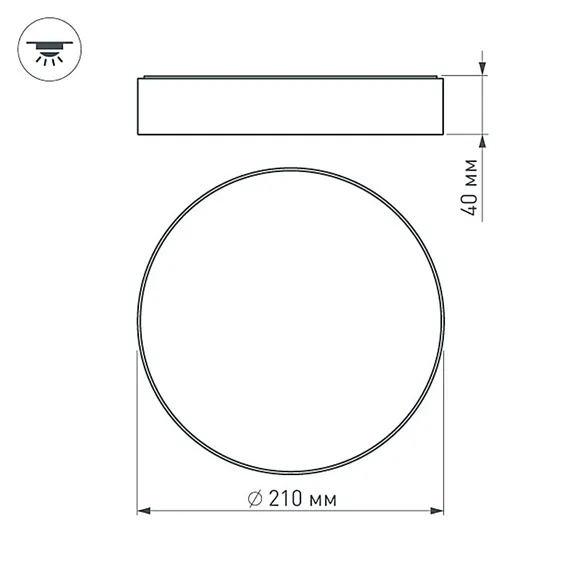 Светильник SP-RONDO-R210-20W Warm3000 (BK, 120 deg, 230V) (Arlight, IP40 Металл, 3 года)