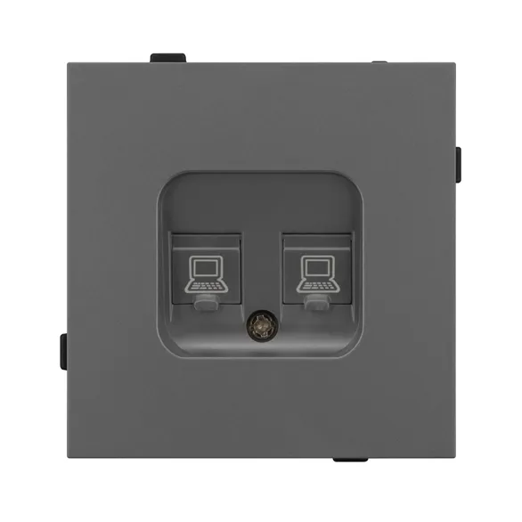 Механизм компьютерной розетки двойной SCT-TENDO-MPC2-SFPL-GR (RJ-45, CAT6) (Arlight, -)