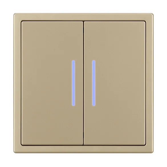 Механизм выключателя двухклавишный непроходной LED SWT-NOBE-MK02-SFPL-L-GD (230V, 10A) (Arlight, Золотой песок)