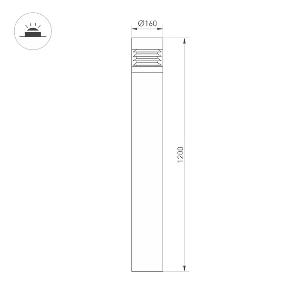 Светильник LGD-FRESNEL-BOLL-H1200-20W Warm3500-MIX (GR, 290 deg, 230V) (Arlight, IP65 Металл, 5 лет)