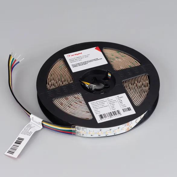 Светодиодная лента RT-AM360-12mm 24V RGBW-MIX (24 W/m, IP20, 2835/2210, 5m) (Arlight, -)