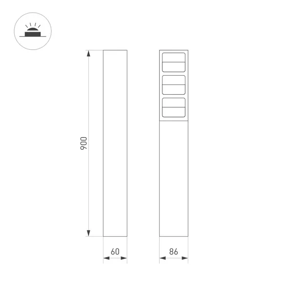 Светильник LGD-TILLIS-BOLL-H900-12W Warm3000 (GR, 92 deg, 230V) (Arlight, IP65 Металл, 3 года)