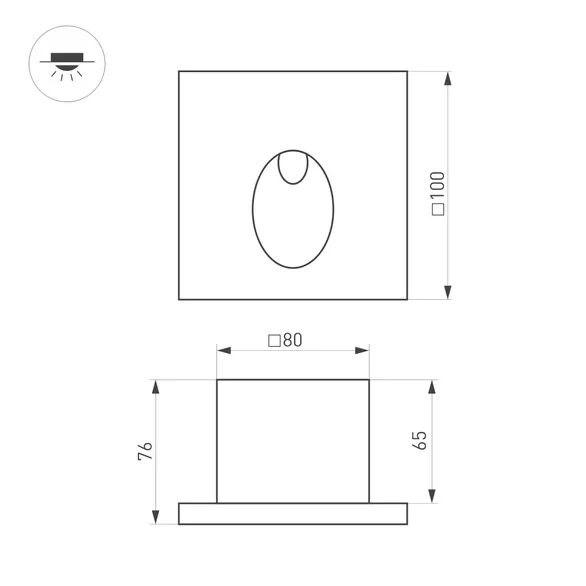 Светильник LT-TIE-S100-3W Warm3000 (RD, 45x70 deg, 230V) (Arlight, IP65 Бетон, 3 года)