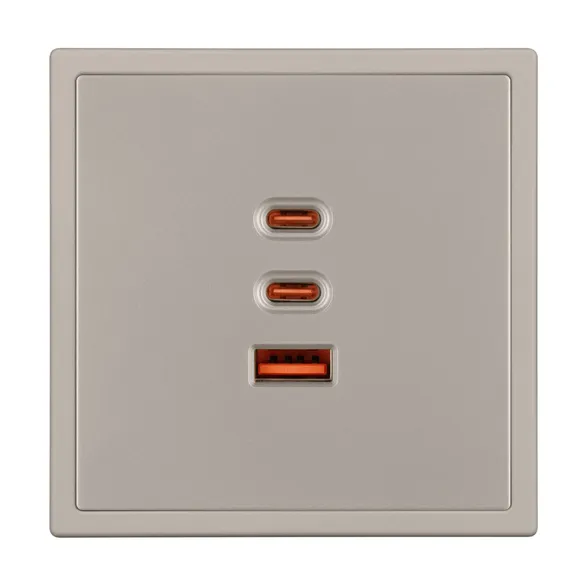Механизм розетки с быстрой USB зарядкой SCT-NOBE-MUACC-SFPL-FC-CA (65W, QC3) (Arlight, -)