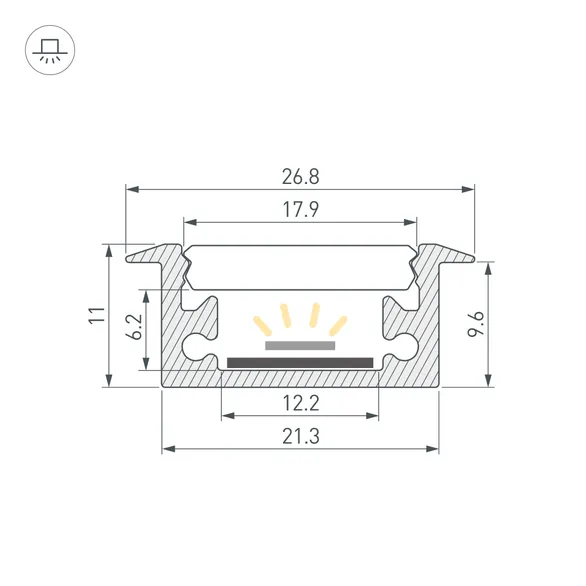 Профиль FLOOR27-H11-F-2000 ANOD (Arlight, Алюминий)