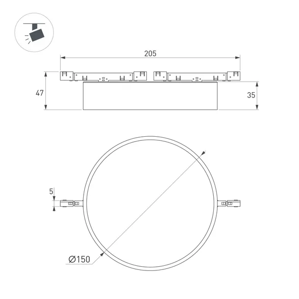 Светильник MAG-MICROCOSM-RONDO-R150-15W Day4000 (WH, 90 deg, 24V) (Arlight, IP20 Металл, 5 лет)