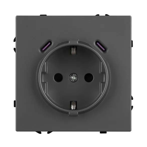 Механизм розетки с USB зарядкой SCT-NOBE-MUCC-SFPL-GR (230V, 16A) (Arlight, -)