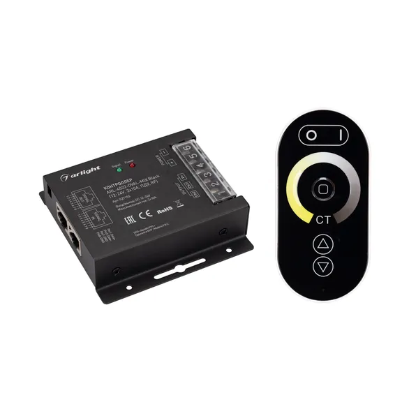 Контроллер ARL-4022-OVAL-MIX Black (12-24V, 2x10A, ПДУ, RF) (Arlight, IP20 Металл, 3 года)