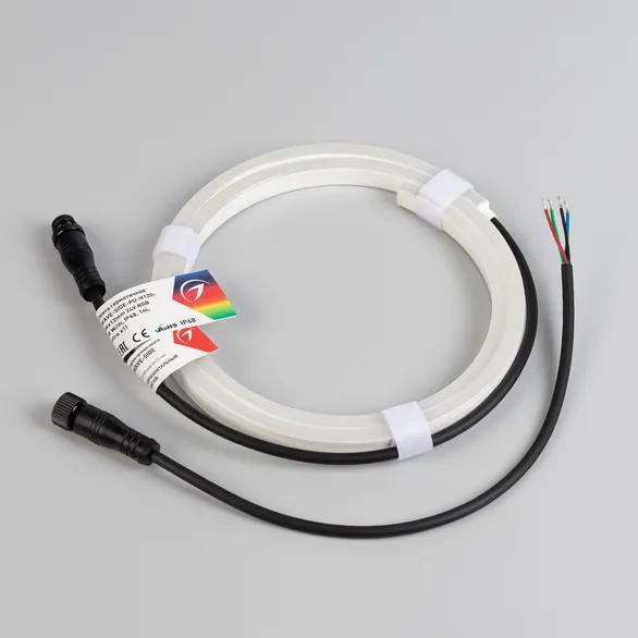 Светодиодная лента герметичная WAVE-SIDE-PU-H120-06x12mm 24V RGB (8 W/m, IP68, 1m, wire x1) (Arlight, Вывод прямой, 3 года)