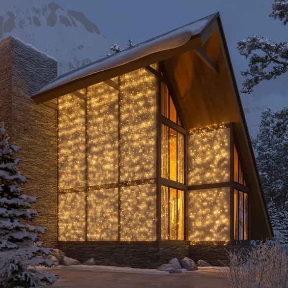 Светодиодная гирлянда ARD-CURTAIN-CLASSIC-2000x9000-CLEAR-2200LED Warm (230V, 120W) (Ardecoled, IP65)