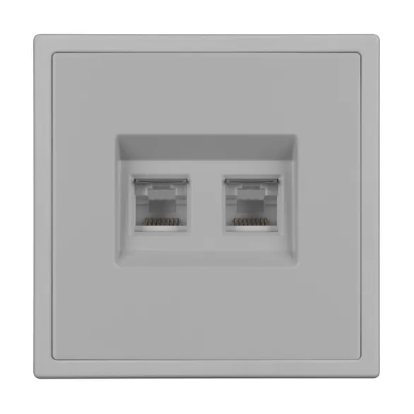 Механизм сдвоенной компьютерной розетки SCT-NOBE-MPC2-SFPL-IS (RJ-45, CAT6) (Arlight, Никель)