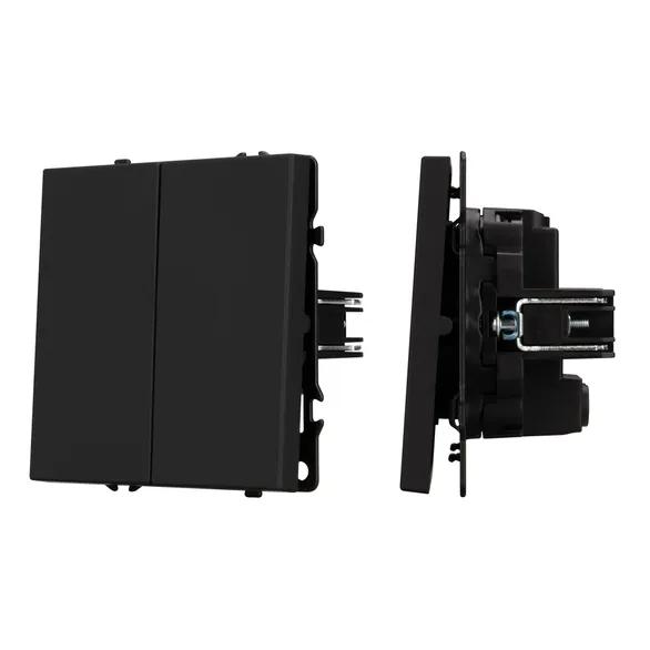 ARL NOBE Выключатель перекрёстный 2 кл софт-тач черный оникс SWT-MKX2-SFPL-BK (250V, 10A) (Arlight, -)