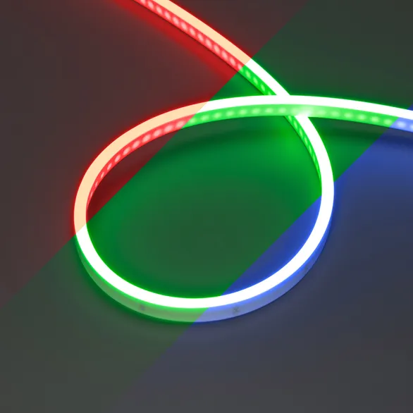 Светодиодная лента герметичная WAVE-SIDE-PU-H120-06x12mm 24V RGB (8 W/m, IP68, 3m, wire x1) (Arlight, Вывод прямой, 3 года)