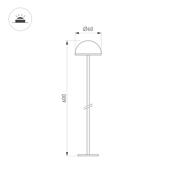 Светильник KT-ENOKI-BOLL-H600-2W Warm3000 (WH, 100 deg, 24V) (Arlight, IP65 Металл, 3 года)