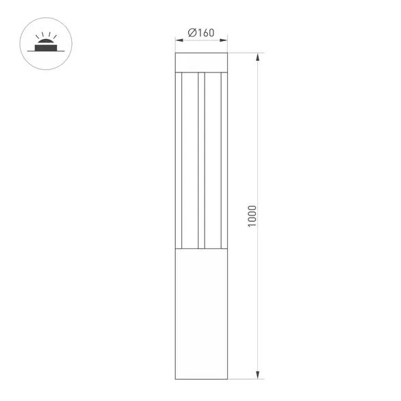 Светильник LGD-CASTELLO-BOLL-H1000-20W Warm3500-MIX (GR, 80 deg, 230V) (Arlight, IP65 Металл, 5 лет)