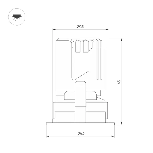 Светильник MS-ARADO-BUILT-R35-3W Warm3000 (WH-WH, 36 deg, 230V) (Arlight, IP20 Металл, 5 лет)
