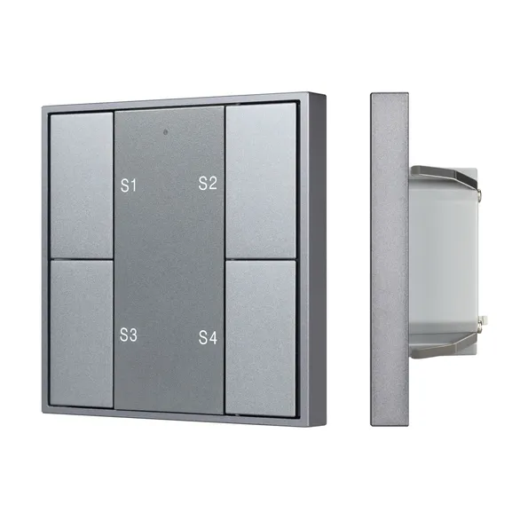 INTELLIGENT ARLIGHT Кнопочная панель DALI-201-23-1G-4SC-IN Silver (BUS, Frame) (IARL, IP20 Металл, 3 года)