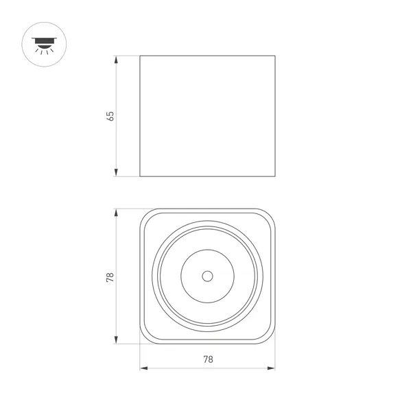 Светильник SP-DICE-S78x78-10W Day4000 (BK, 24 deg, 230V) (Arlight, IP54 Металл, 5 лет)