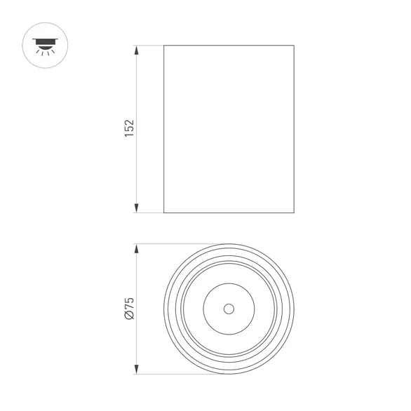 Светильник SP-SALT-R75-15W Warm3000 (BK, 40 deg, 230V) (Arlight, IP54 Металл, 5 лет)