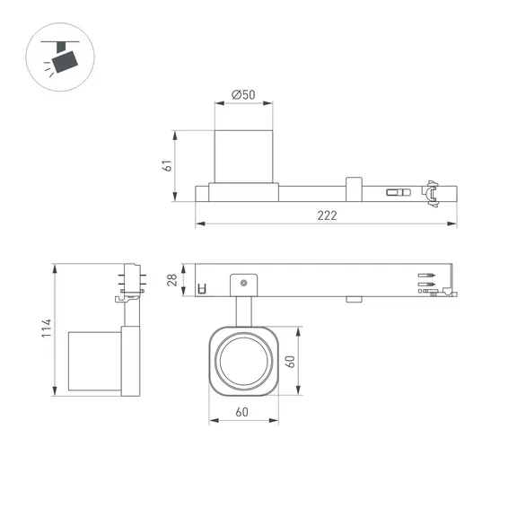 Светильник LGD-DIAFILM-4TR-R60-10W Day4000 (WH, 20 deg, 230V) (Arlight, IP20 Металл, 5 лет)