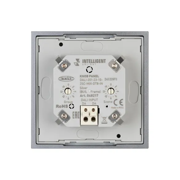 INTELLIGENT ARLIGHT Кнопочная панель DALI-201-23-1G-2SC-MIX-DT8-IN Silver (BUS, Frame) (IARL, IP20 Металл, 3 года)