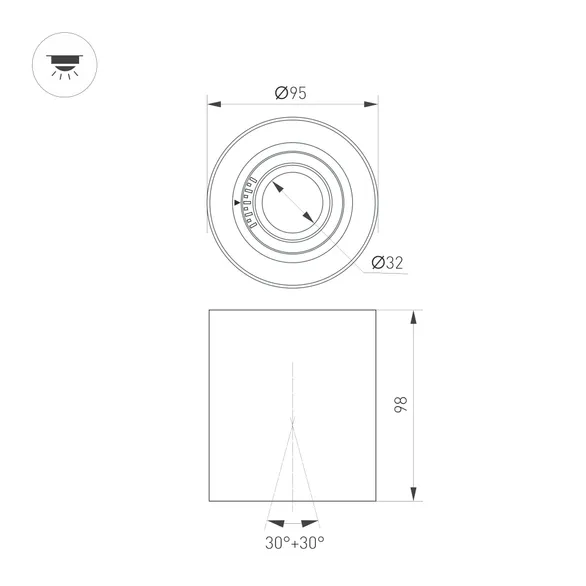 Светильник SP-ACENTO-R95-10W Day4000 (BK, 20-45 deg, 230V) (Arlight, IP20 Металл, 5 лет)