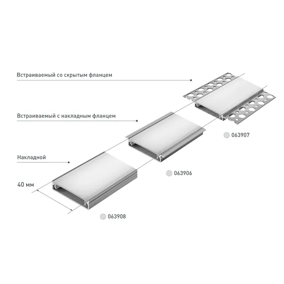 Профиль SL-LINIA40-F-H9-2000 ANOD (Arlight, Алюминий)