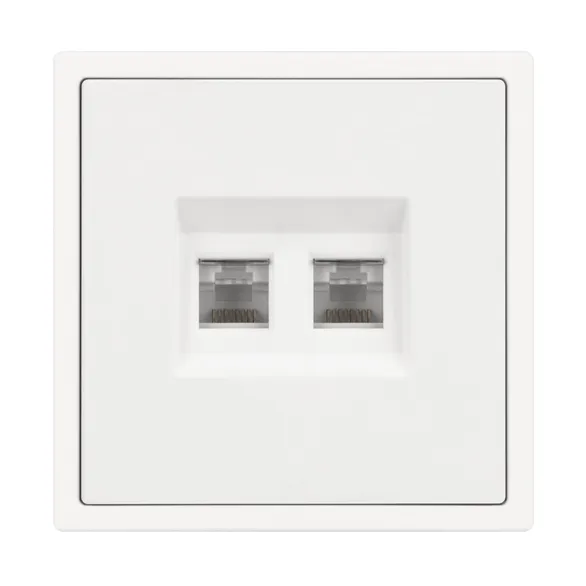 Механизм сдвоенной компьютерной розетки SCT-NOBE-MPC2-SFPL-WH (RJ-45, CAT6) (Arlight, Белый кварц)