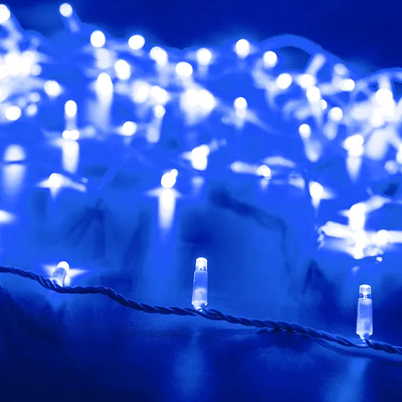 Светодиодная гирлянда ARD-STRING-CLASSIC-10000-WHITE-100LED-FLASH BLUE (230V, 7W) (Ardecoled, IP65)