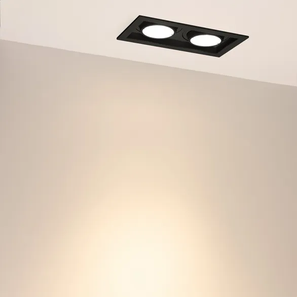 Светильник MS-VORTEX-BUILT-S210x117-2x20W Warm3000 (BK-BK, 40 deg, 230V) (Arlight, IP20 Металл, 5 лет)