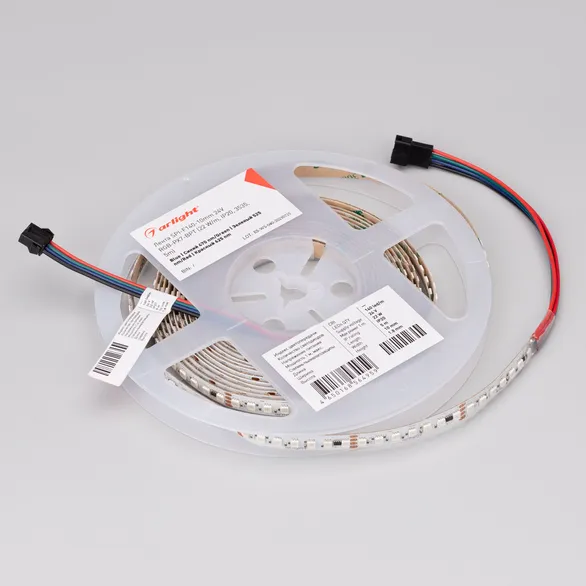 Светодиодная лента SPI-F140-10mm 24V RGB-PX7-BPT (22 W/m, IP20, 3535, 5m) (Arlight, бегущий огонь)