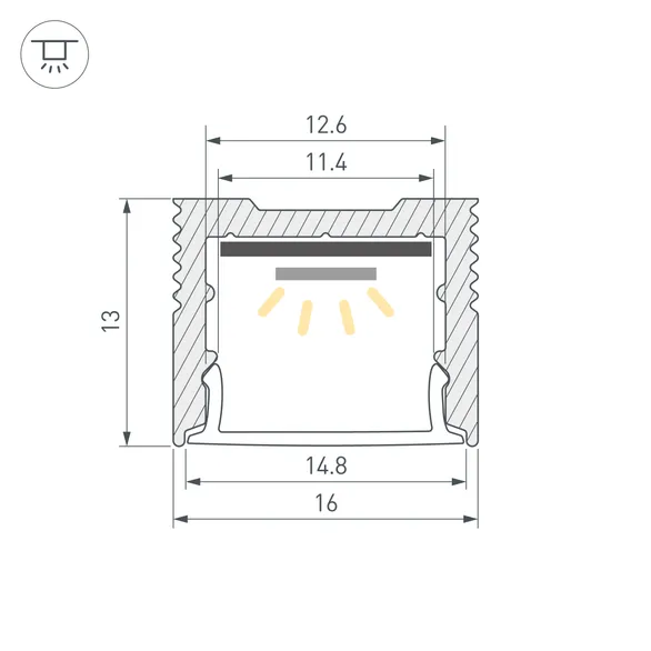 Профиль SL-SLIM-H13M-3000 ANOD (BY) (Arlight, Алюминий)