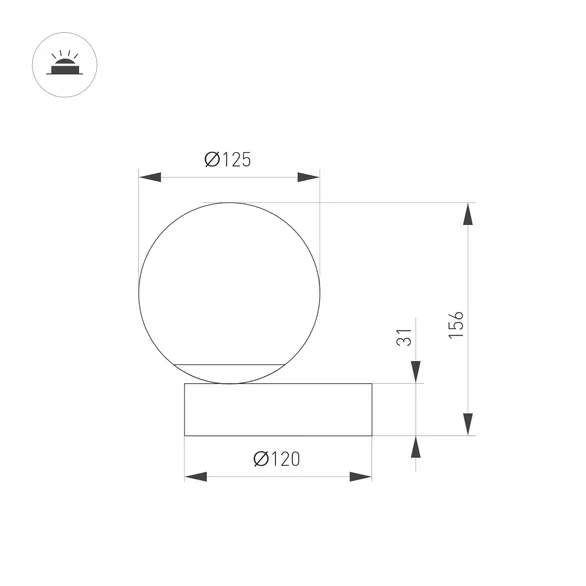 Светильник SP-ORNELLA-TAB-L150-R125-6W Warm3200-MIX (BR, 300 deg, 230V, TOUCH-DIMM) (Arlight, IP20 Металл, 3 года)