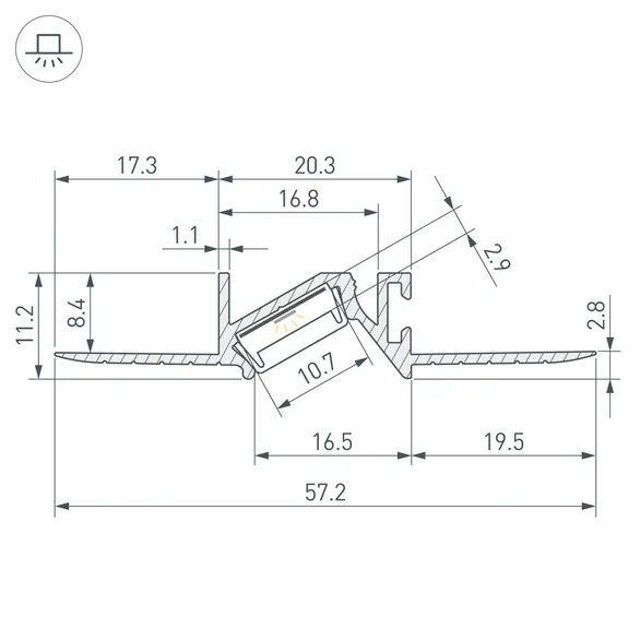 Профиль PDS-BEVEL-F-HIDE-2000 (Arlight, Алюминий)
