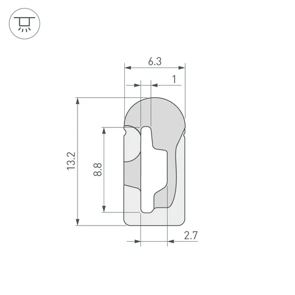 Силиконовый профиль WPH-FLEX-0613-SIDE-S8-20m WHITE (Arlight, Силикон)