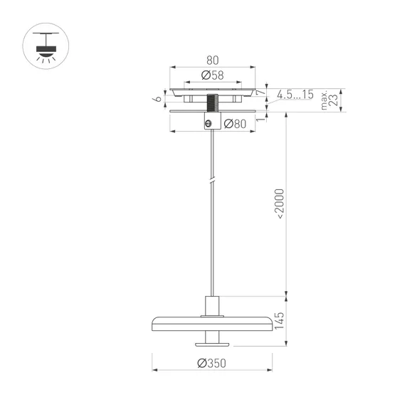 Светильник SP-KOTARO-R350-12W Warm2700 (BG-BG, 36 deg, 230V, TRIAC) (Arlight, IP20)